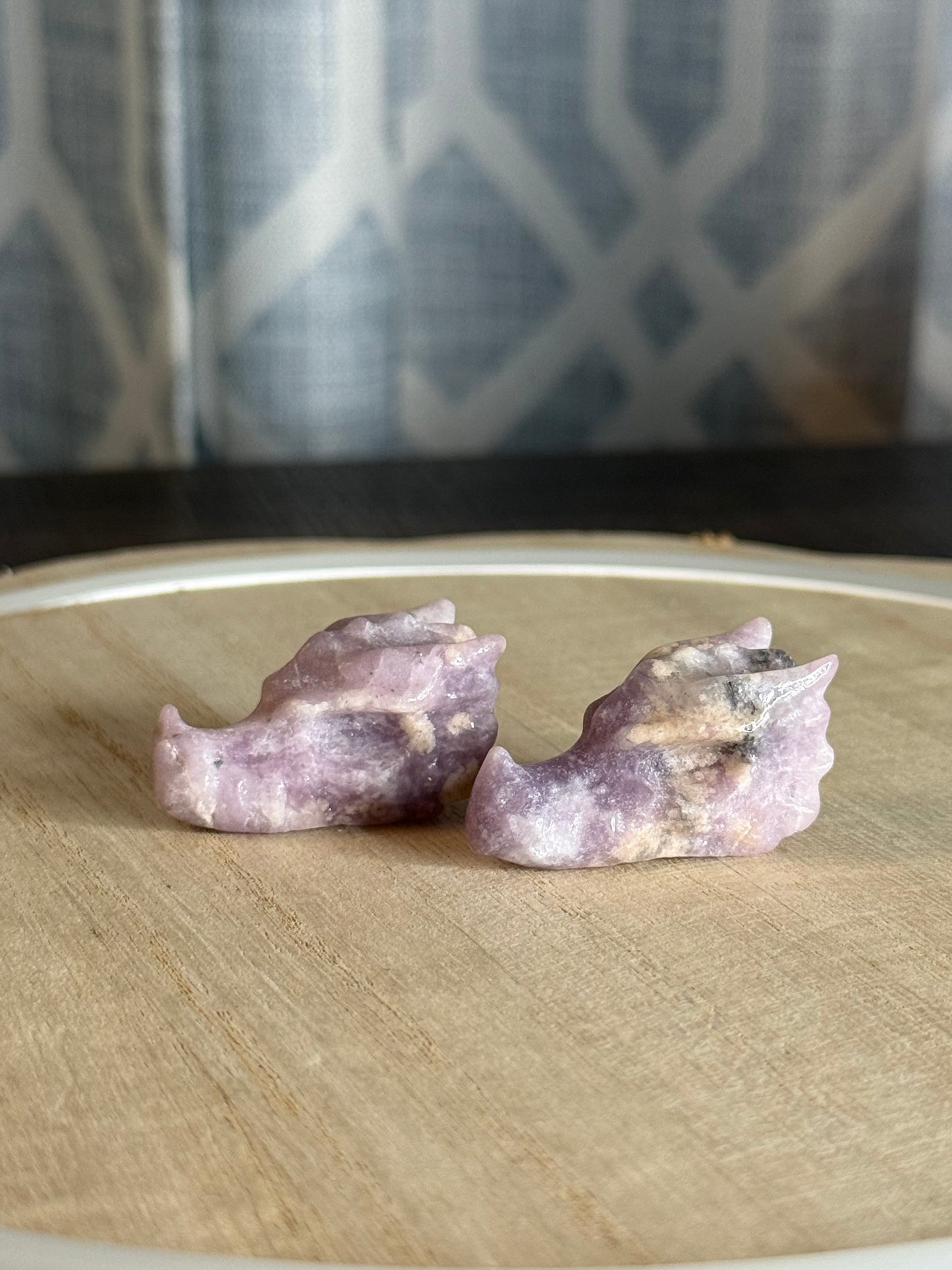 Lepidolite Dragon Skulls
