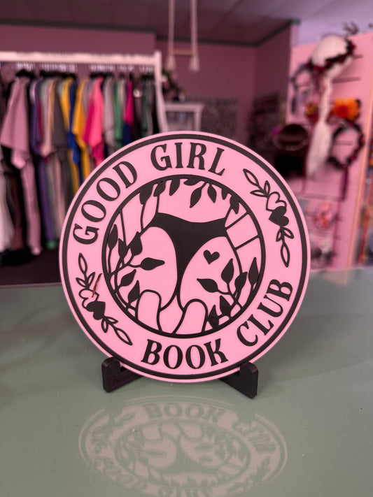 Good Girl Book Club / Book Shelf Sign / Pink