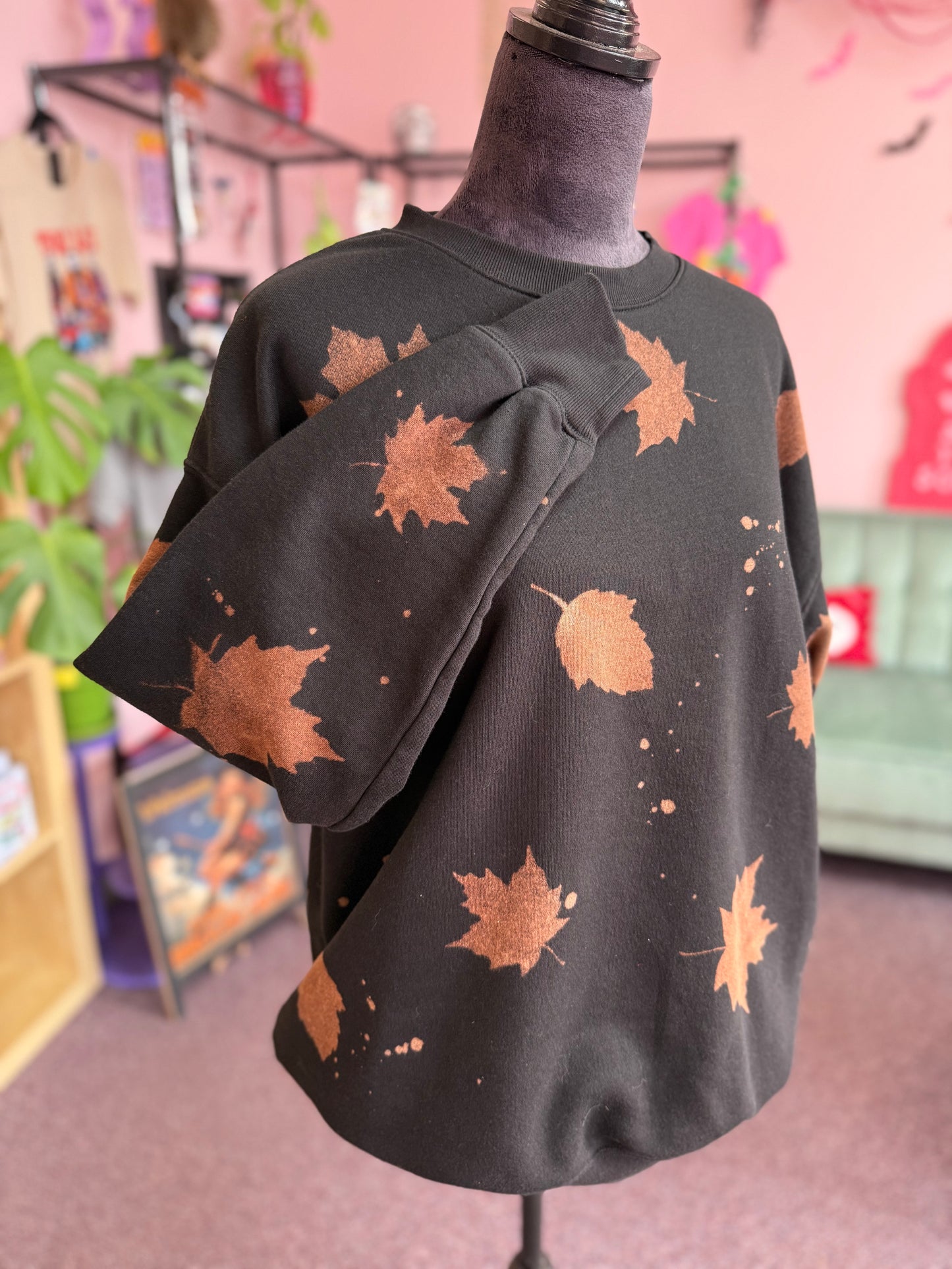 Bleached Fall Leaf Crewneck