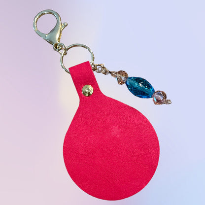 Pink Floral Print Keychain Fob