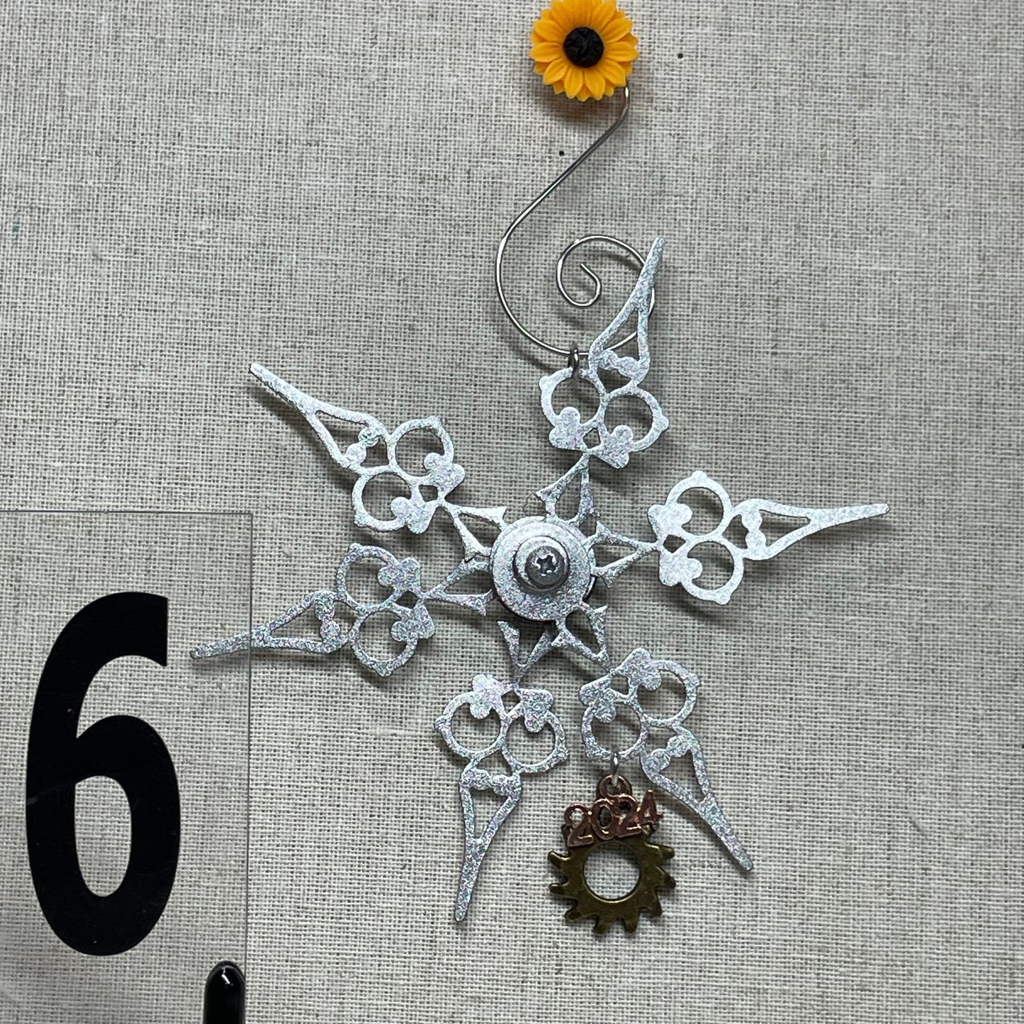 Clock Hand Snowflake Ornament
