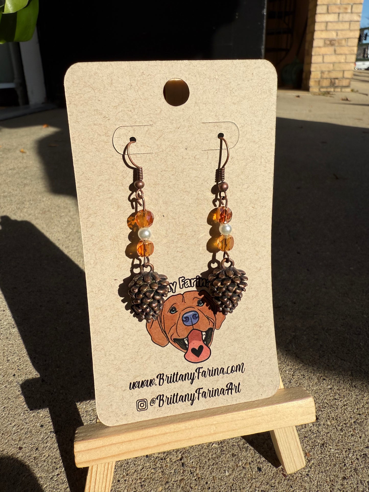 Pinecone Dangle Earrings