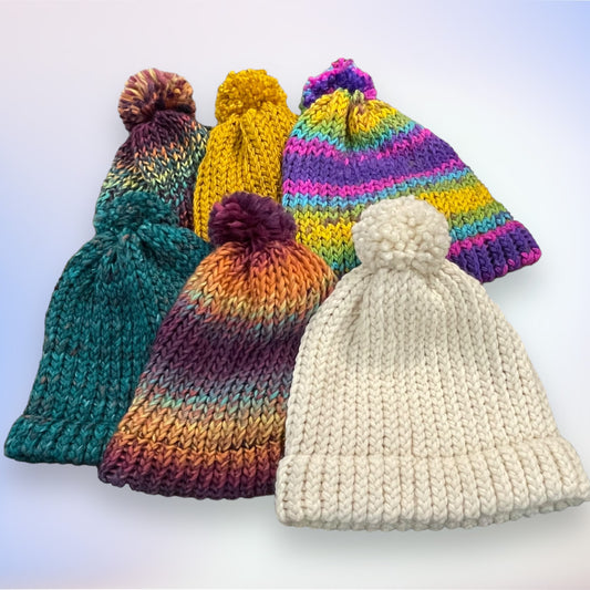 Loom Knit Hat with PomPom