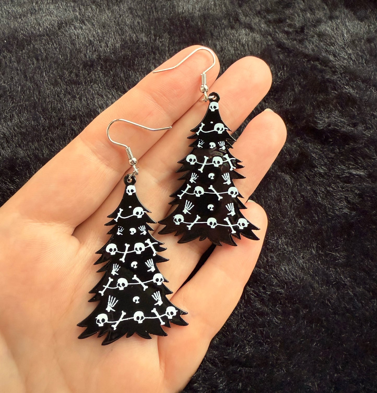 Spooky Christmas Tree Earrings