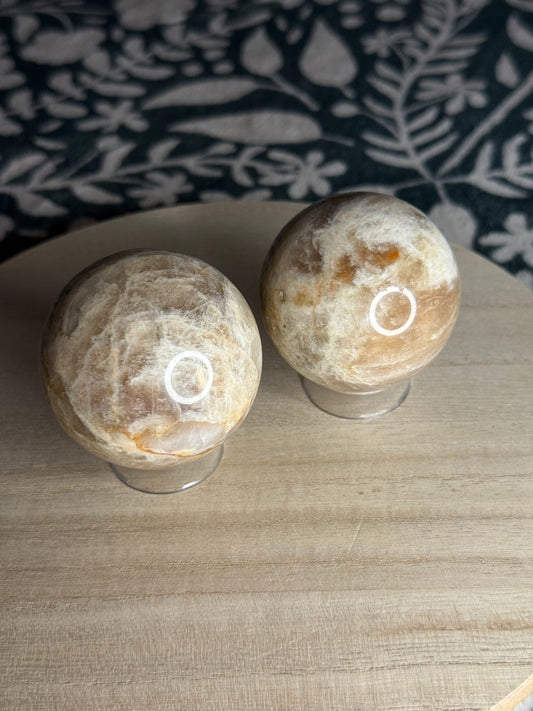 Peach Moonstone Spheres