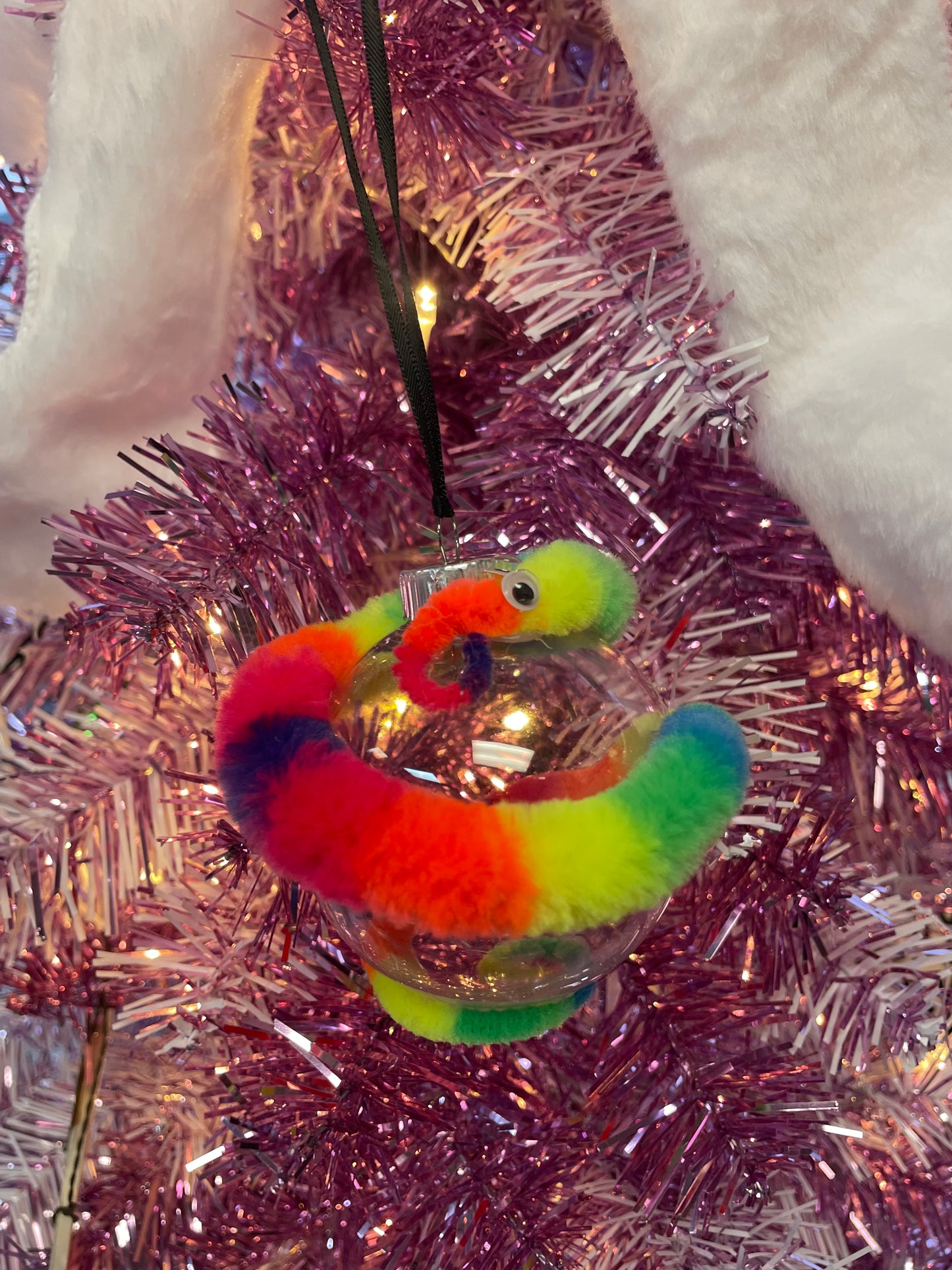 Fuzzy Worm Ornament