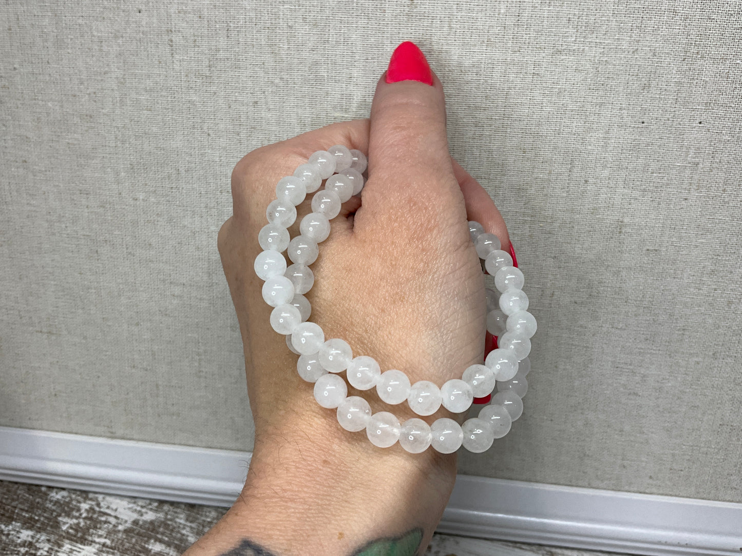 Crystal Bead Bracelet//Elastic