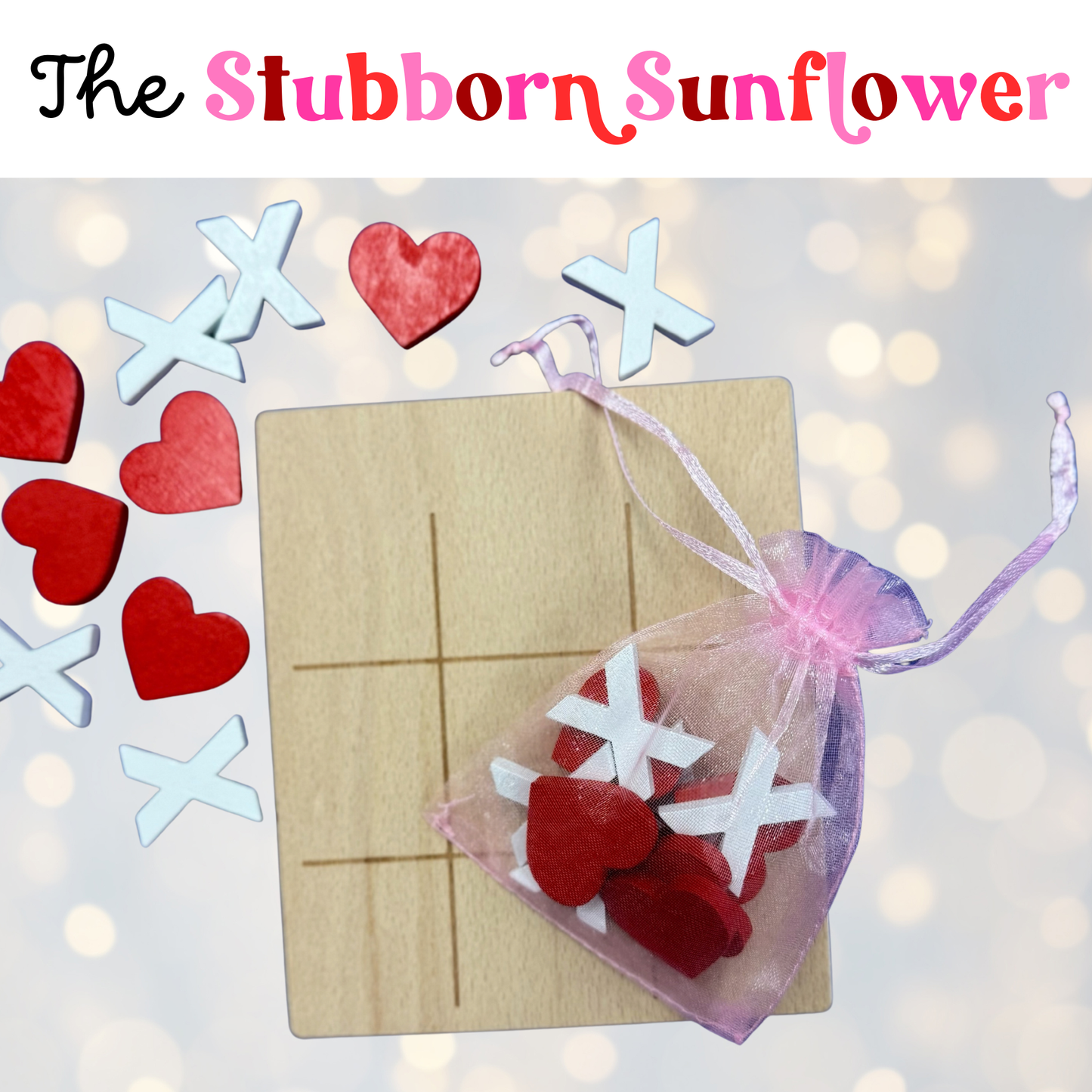 Customized  Valentine Tic Tac Toe Board