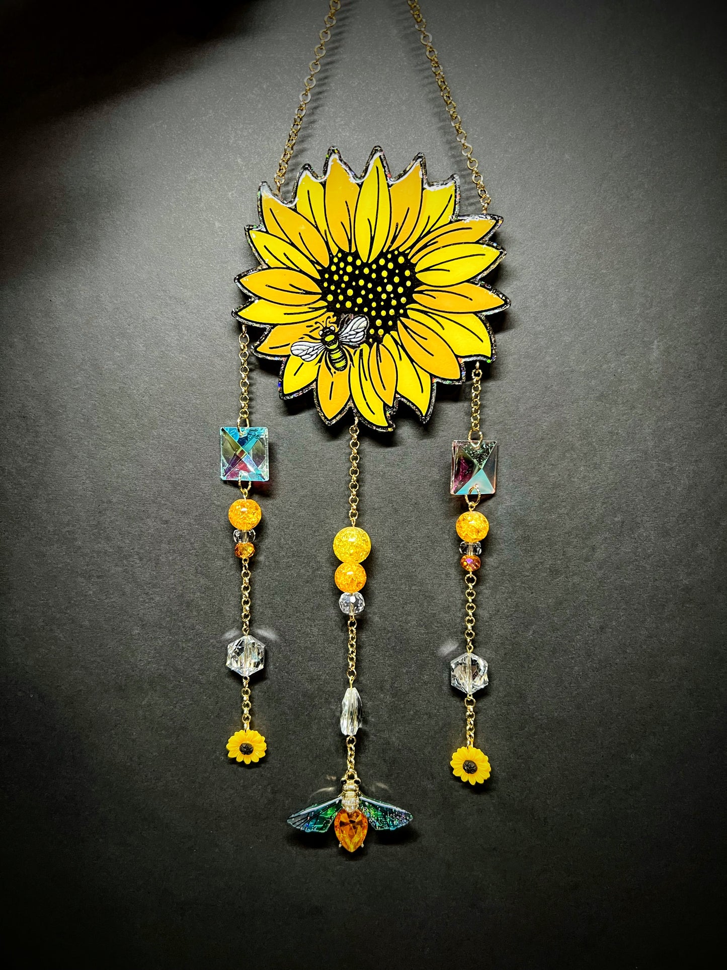 Sunflower Crystal Suncatcher