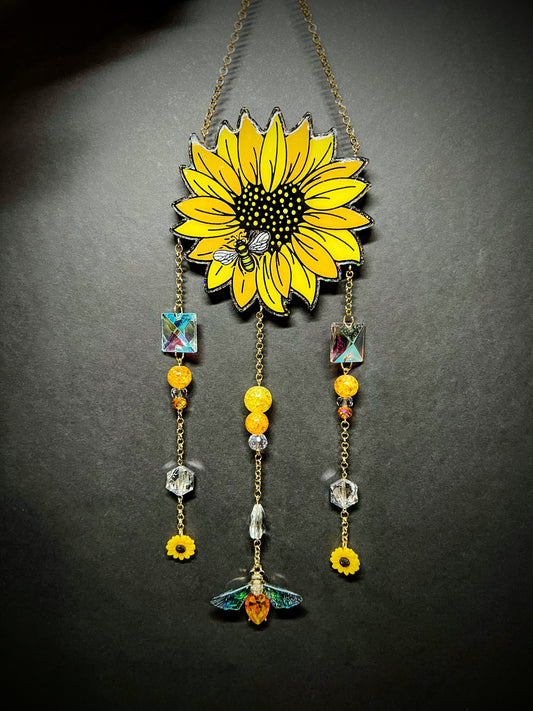 Sunflower Crystal Suncatcher