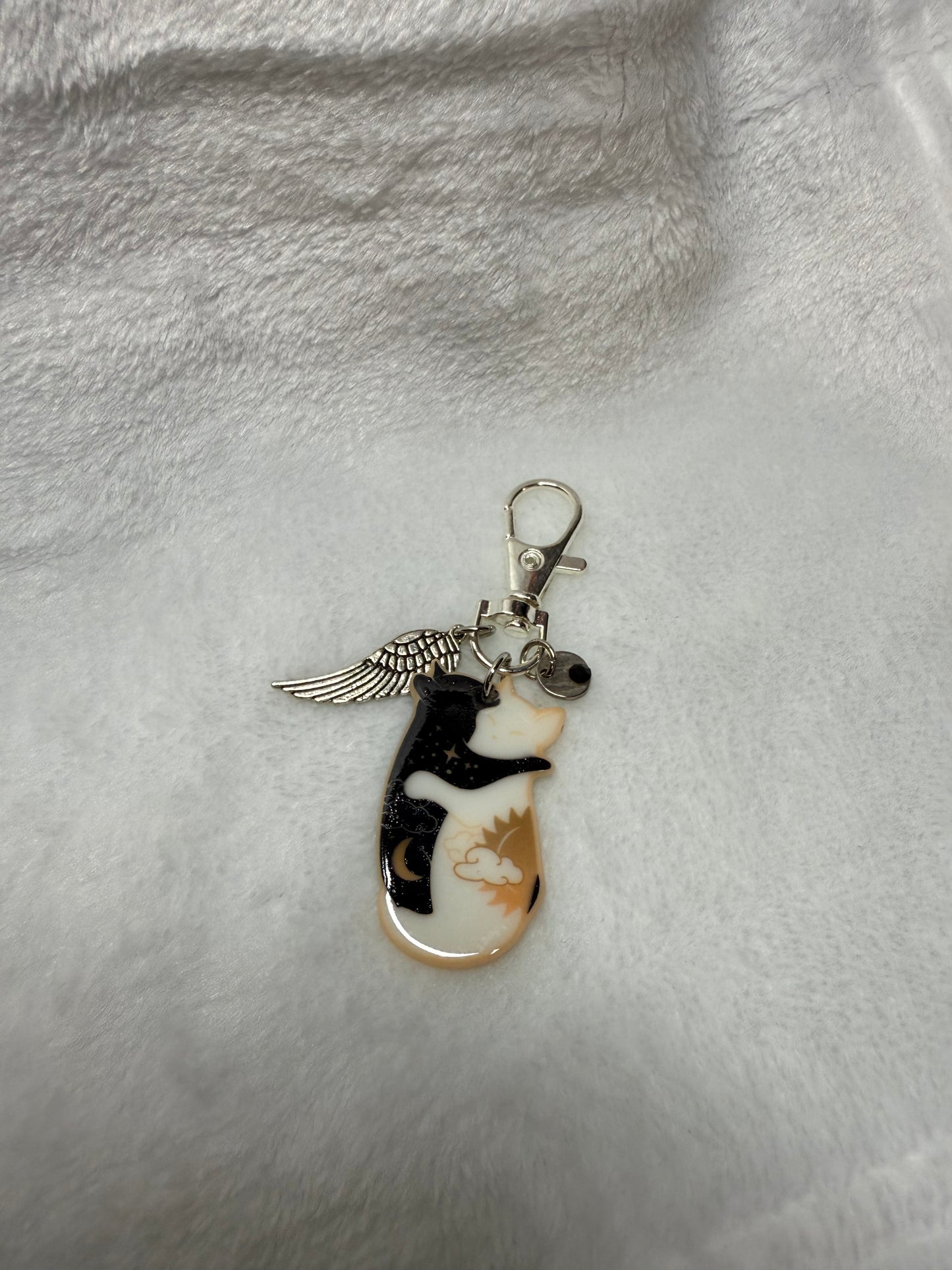 Yin & Yang Cats Bag Charm