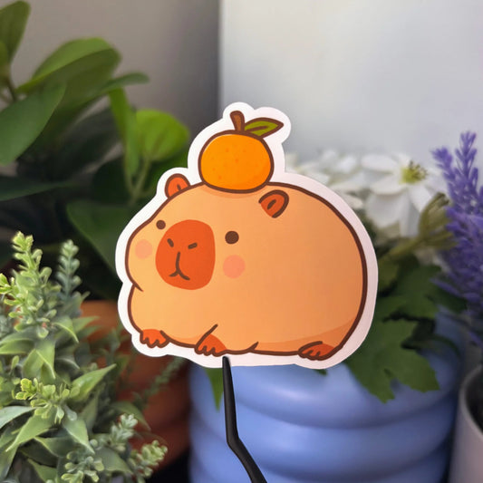 Capybara Orange Sticker