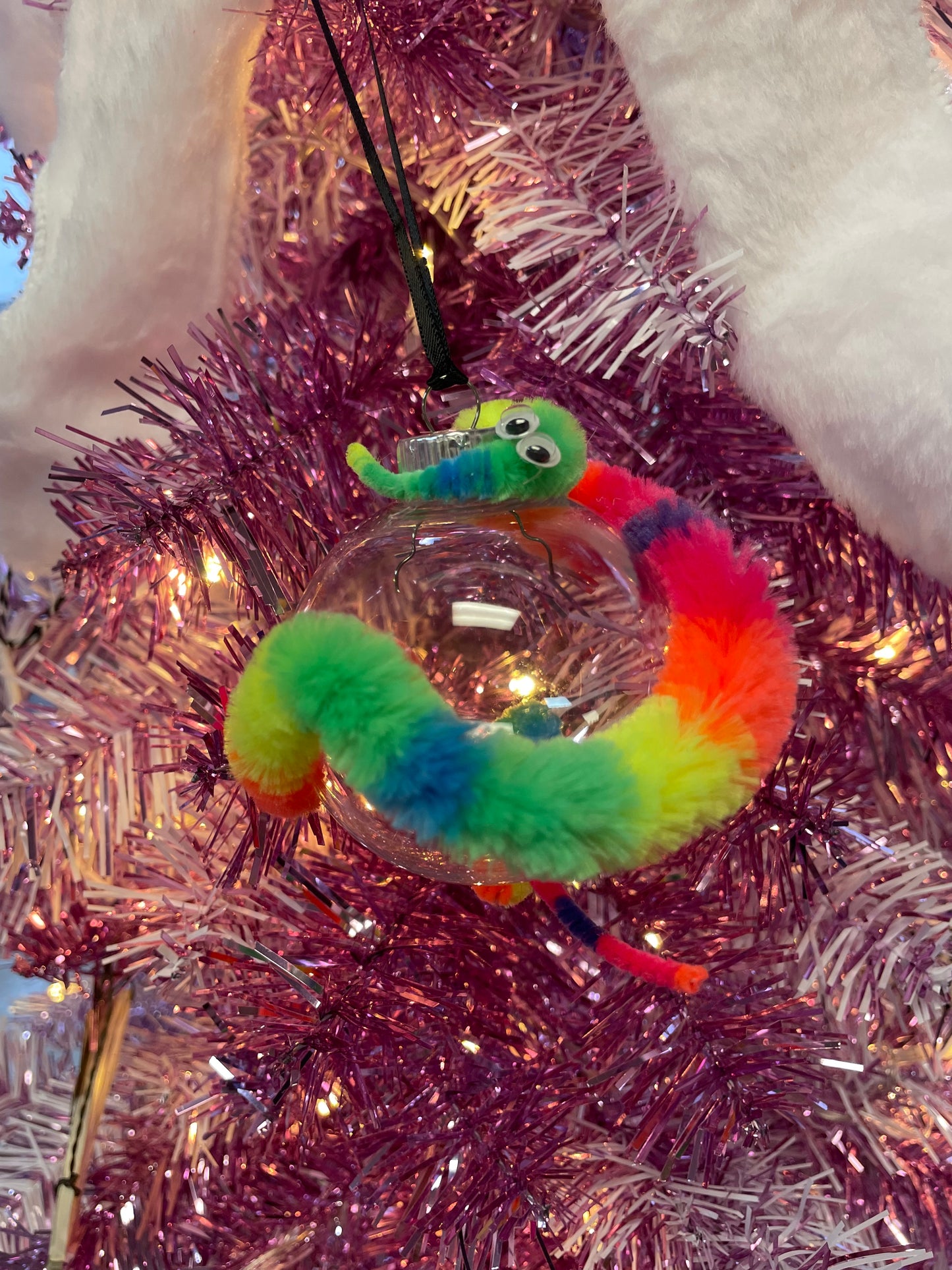 Fuzzy Worm Ornament