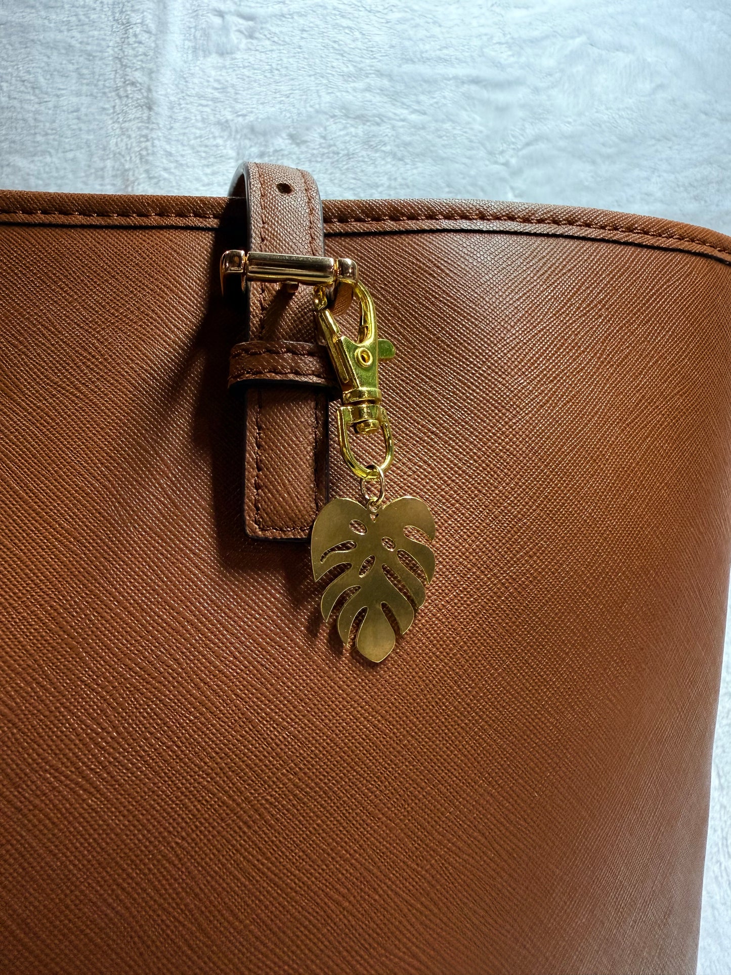 Brass Monstera Bag Charm