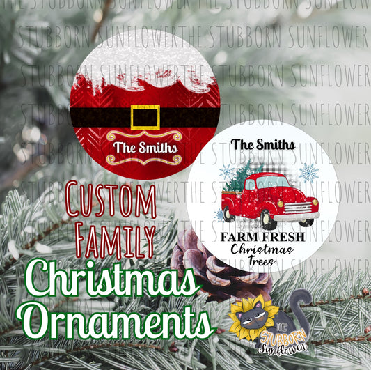 Customized Family Christmas Ornaments