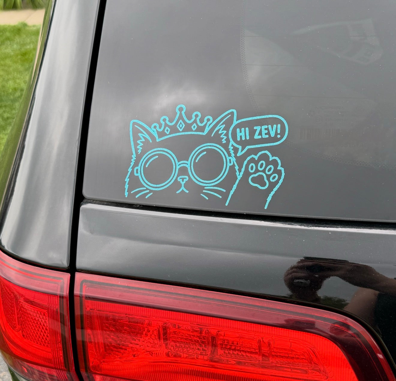 Metallic Hi Zev! Car Decal