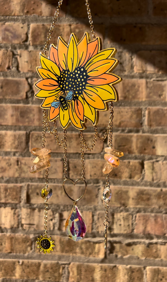 Sunflower Crystal Suncatcher