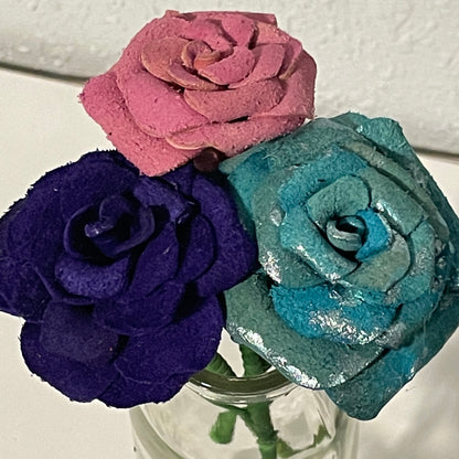 Mini 6” Leather Rose