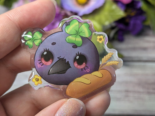 Lughnasadh Crow Acrylic Pin