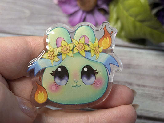 Beltane Bunny Acrylic Pin