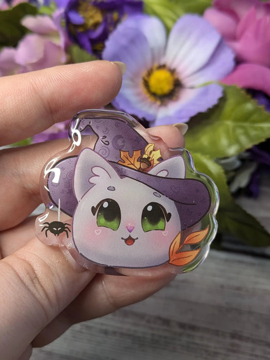 Samhain Cat Acrylic Pin