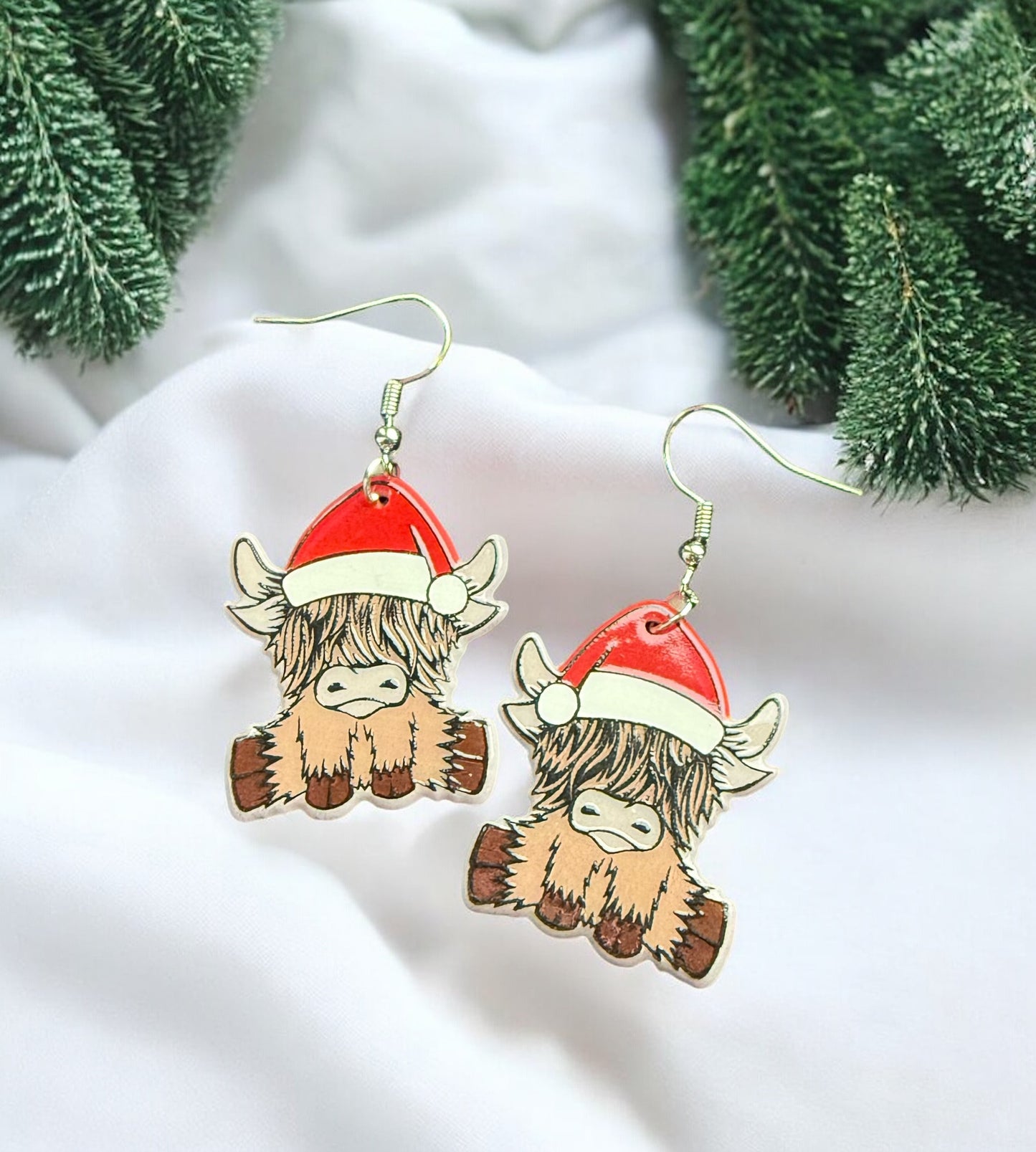 Christmas Cow Earrings