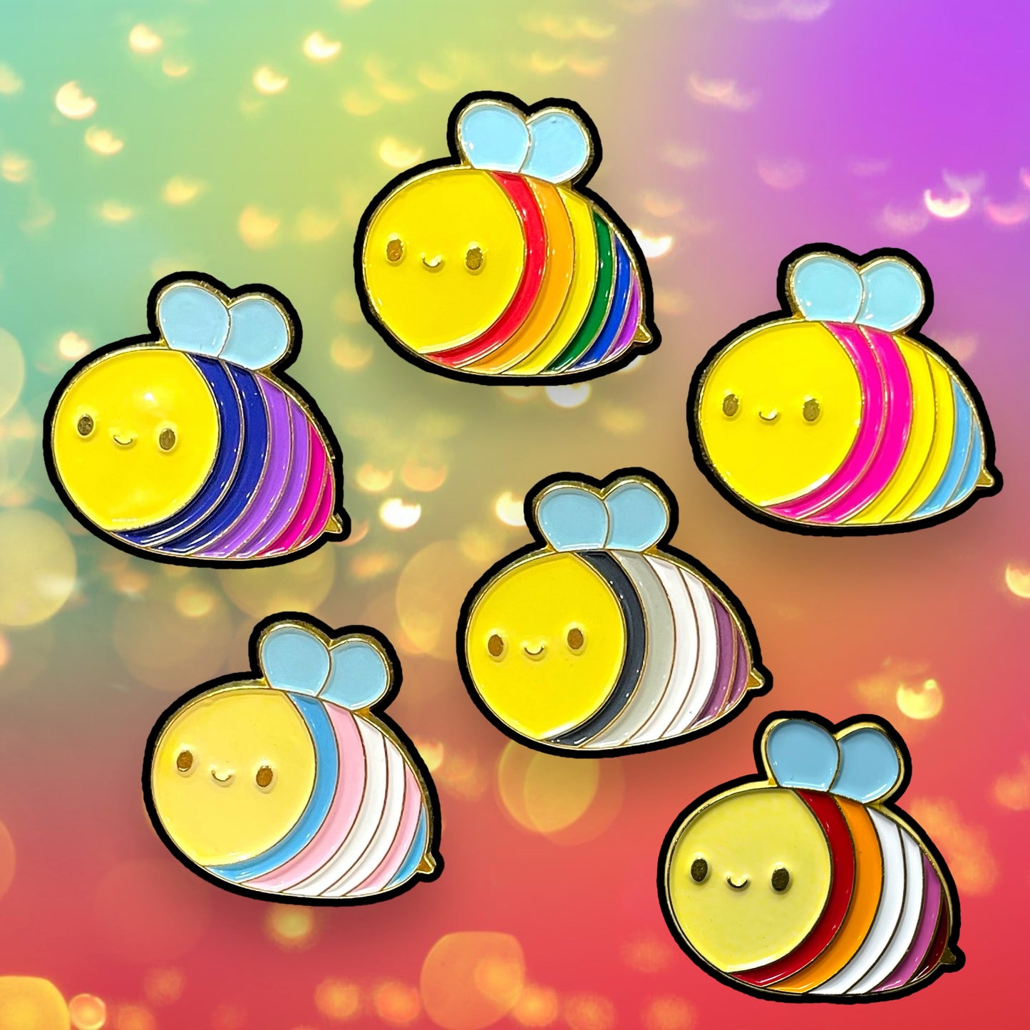 LGBT Bee Flag Pin