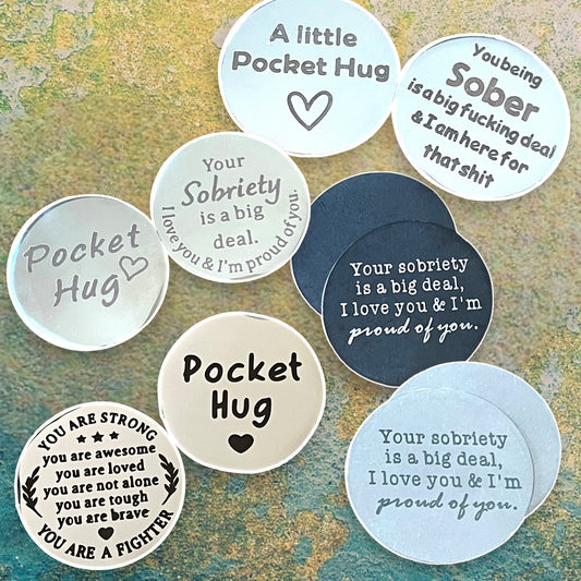 Sobriety Pocket Hug Coin