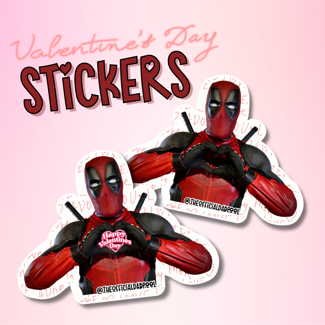 Dadpool Valentine Stickers