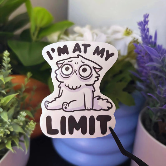I’m At My Limit Cat Sticker