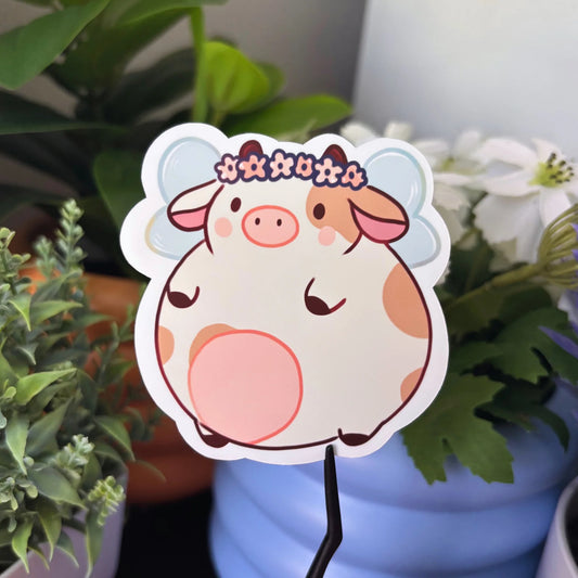 Cow Flower Fairy Sticker
