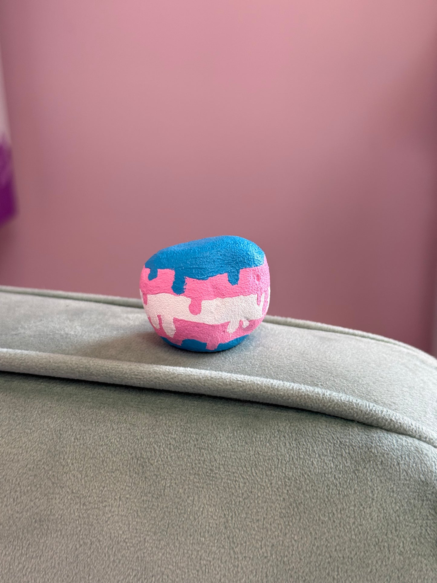 Handpainted Trans Drippy Rock