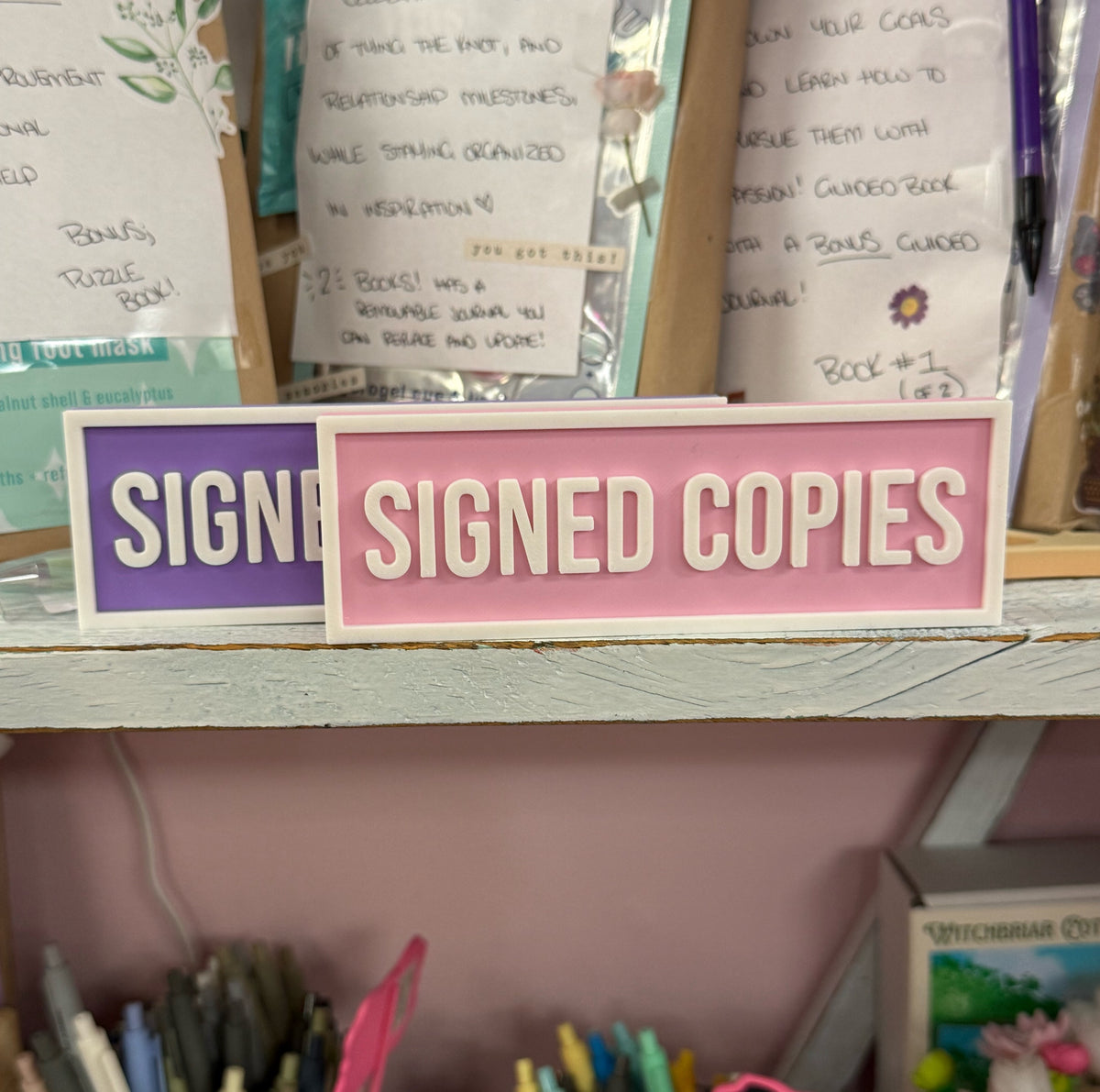 Signed Copies Sign | Bookshelf Decor