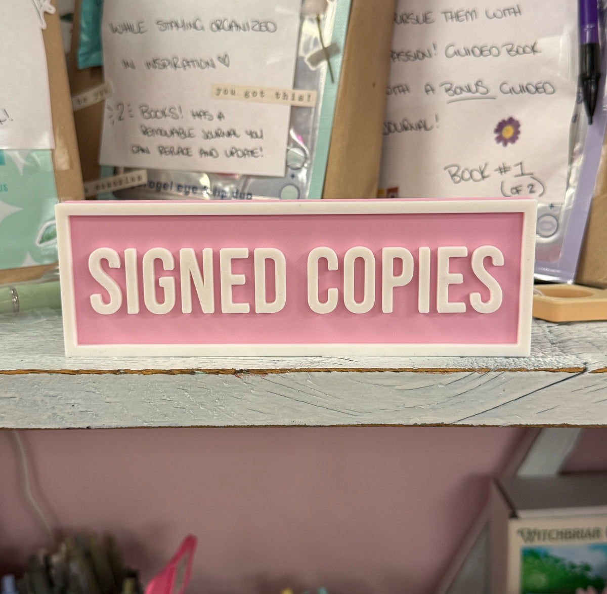 Signed Copies Sign | Bookshelf Decor