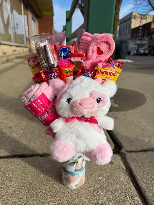 Cow Valentine Tumbler Bouquet