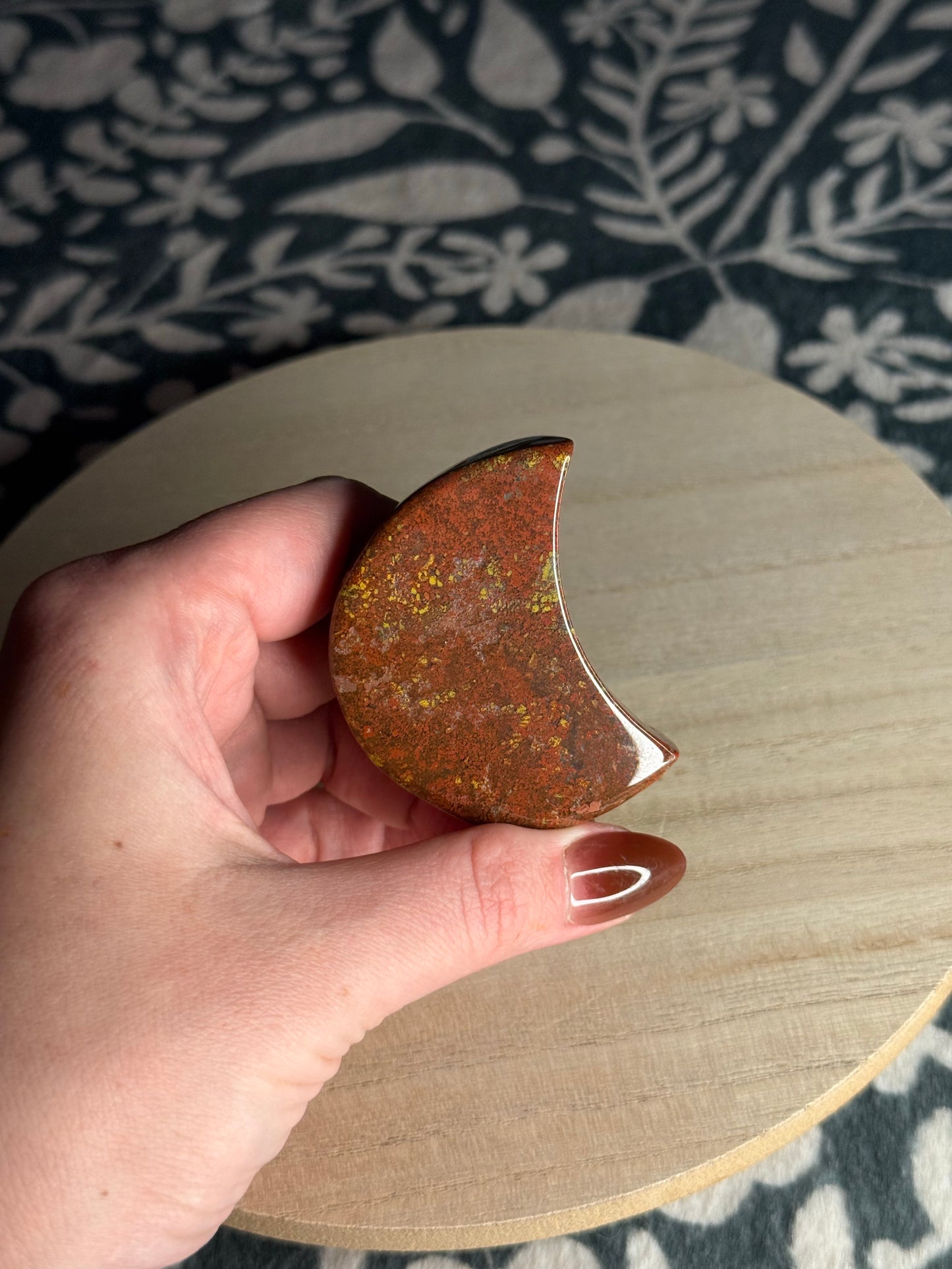 Red Moss Agate  Moon