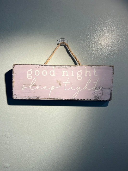 Reclaimed Wood Good Night Sign