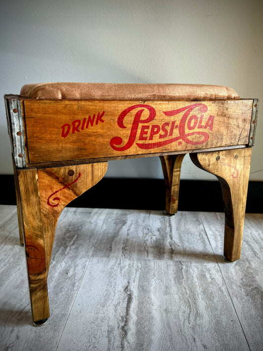 Antique Pepsi Cola Crate Ottoman