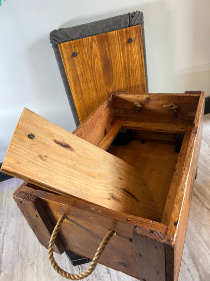 Antique Clark Bros Bolt Co Ottoman with Secret Storage