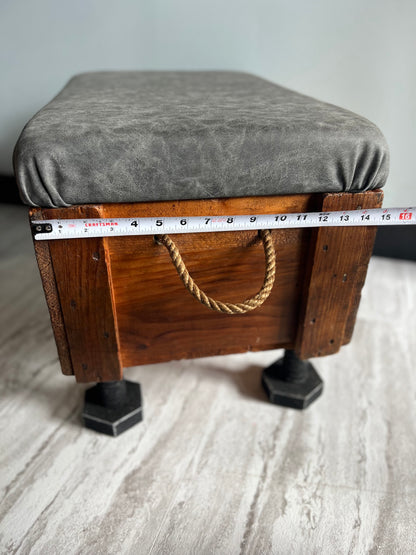 Antique Clark Bros Bolt Co Ottoman with Secret Storage