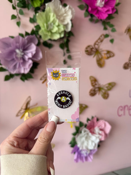 Asshole Merit Badge Enamel Pins