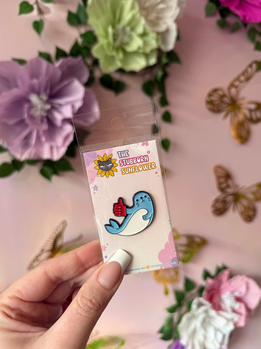 Thumbs Up Seal Enamel Pin