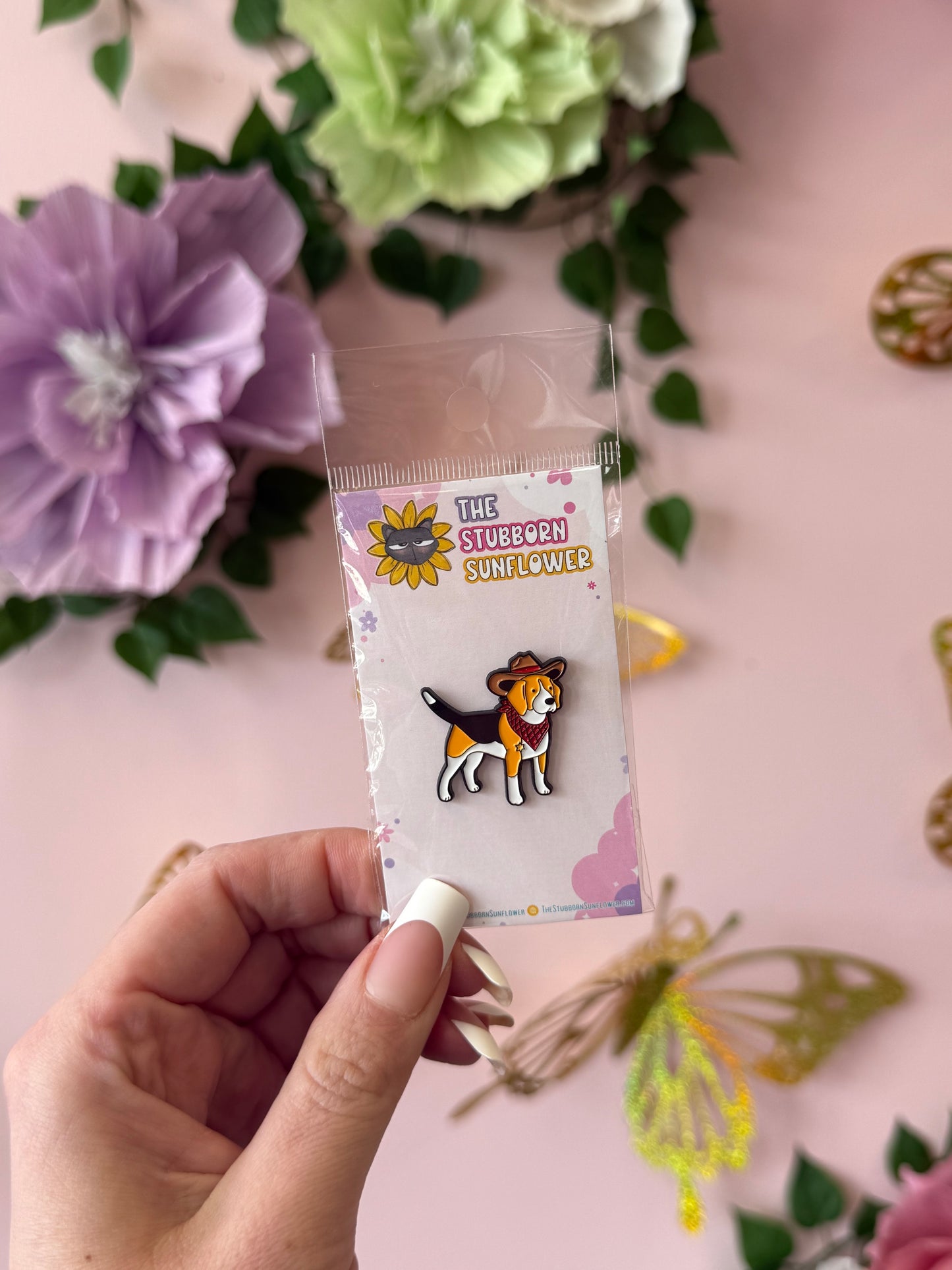 Cowboy Hat Dog Enamel Pins