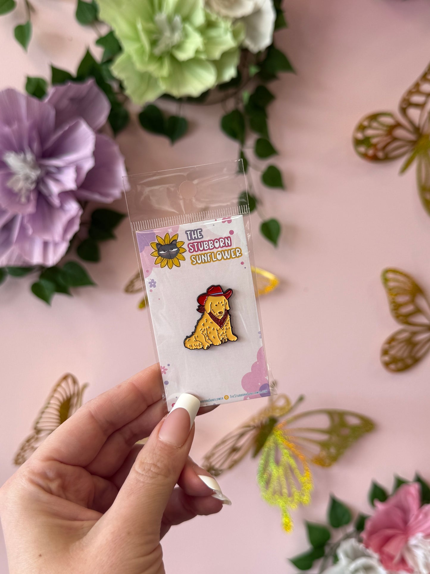 Cowboy Hat Dog Enamel Pins