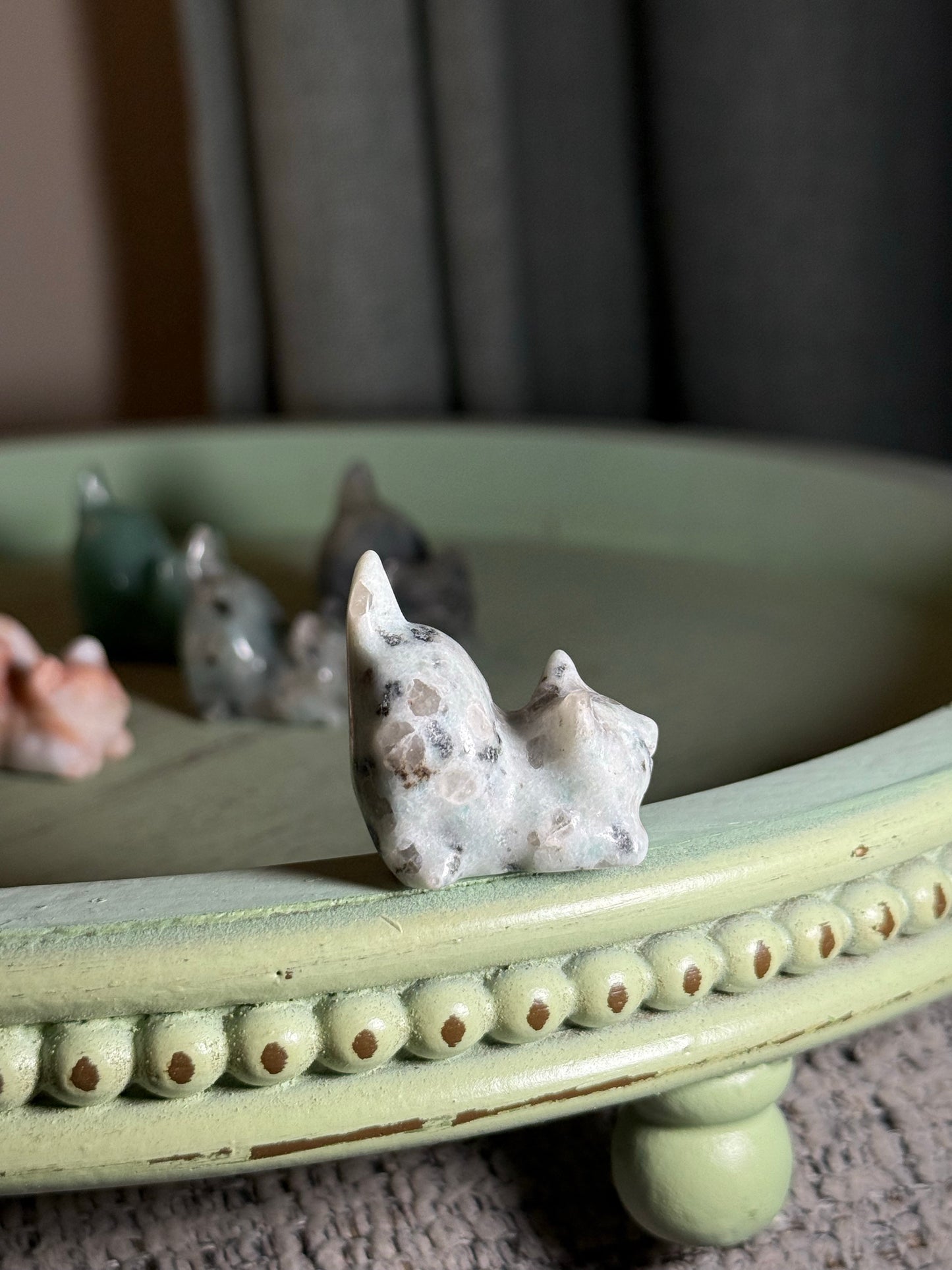 Pouncing Kitty Crystal Carvings