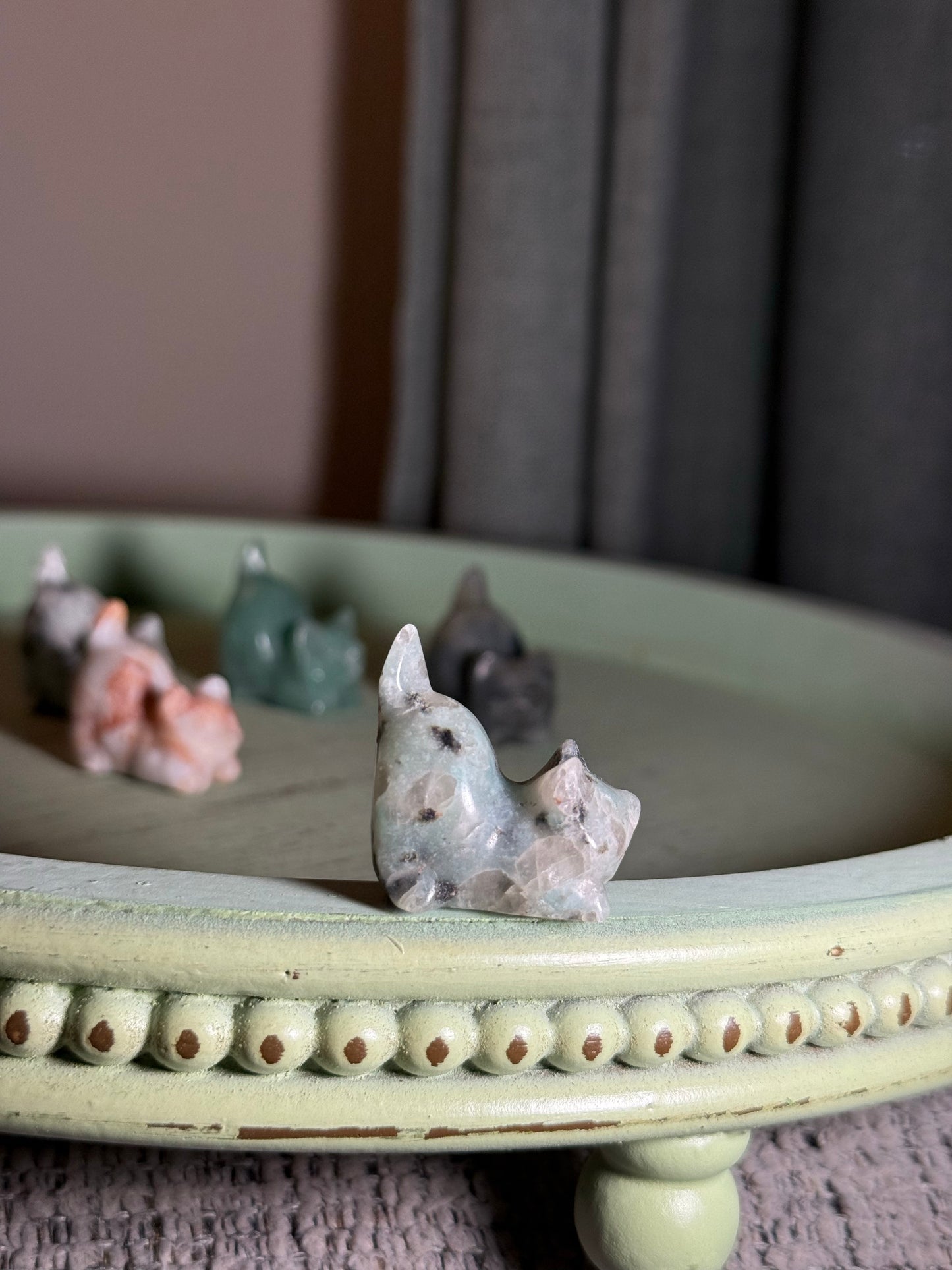 Pouncing Kitty Crystal Carvings
