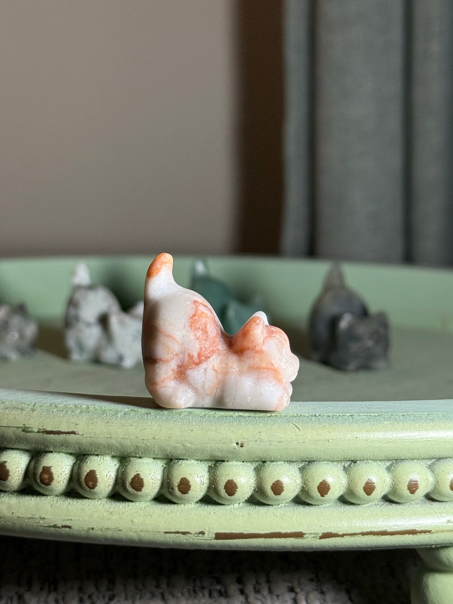 Pouncing Kitty Crystal Carvings