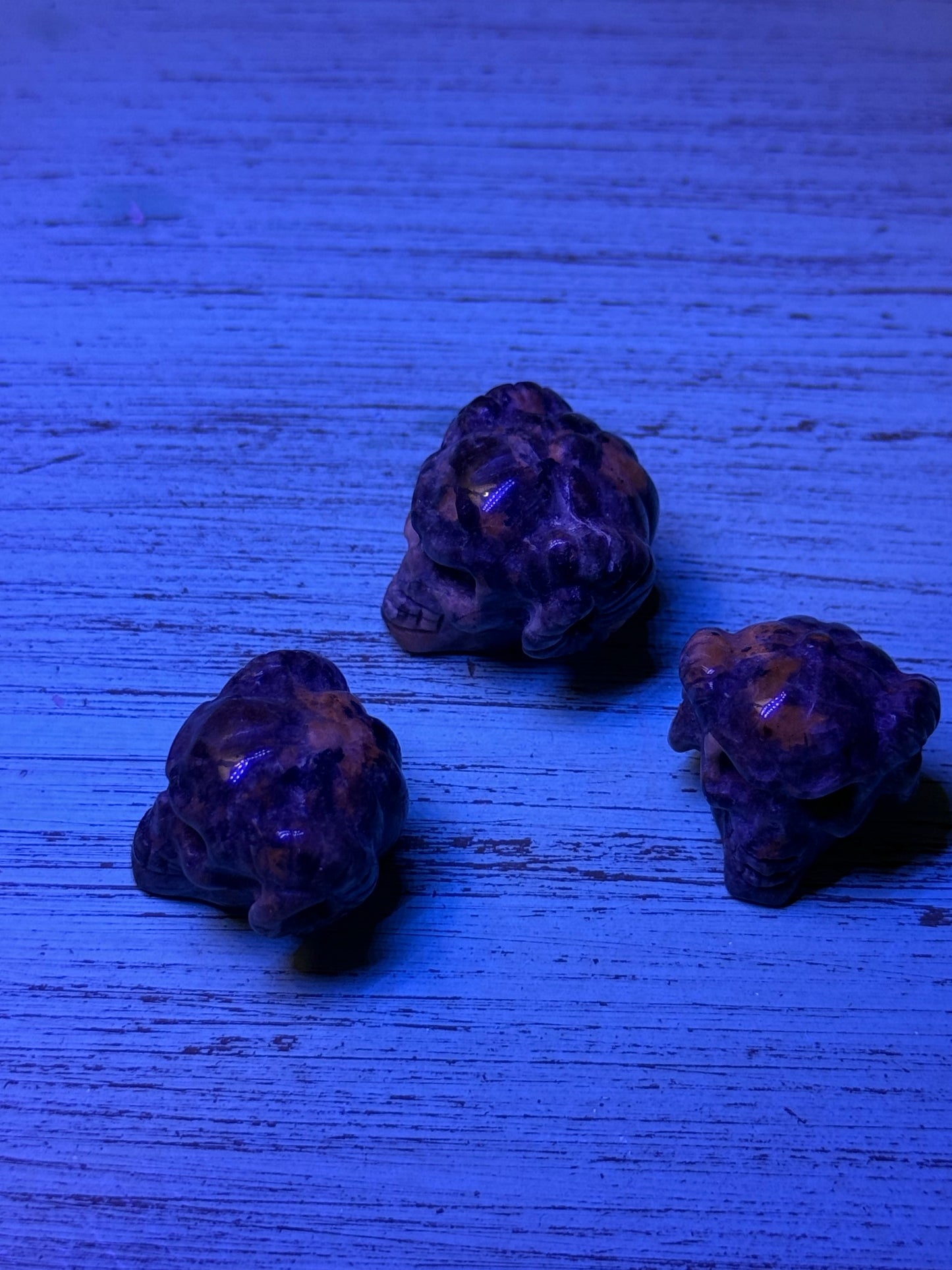 Yooperlite Skull w/ Horns Carvings | UV Reactive