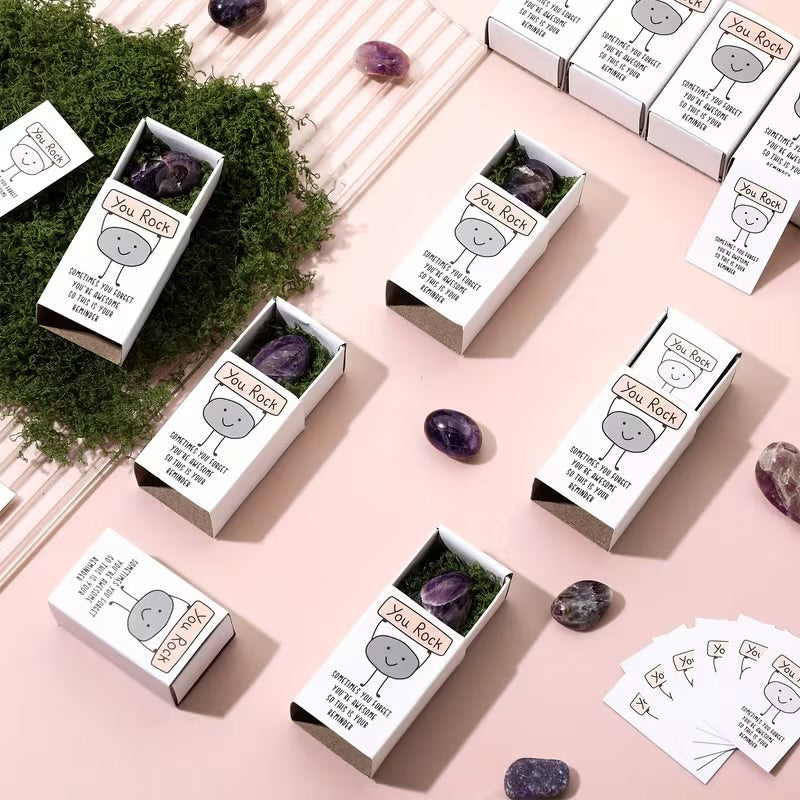 You Rock! || Motivational Amethyst Pocket Rock