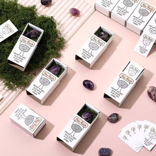 You Rock! || Motivational Amethyst Pocket Rock